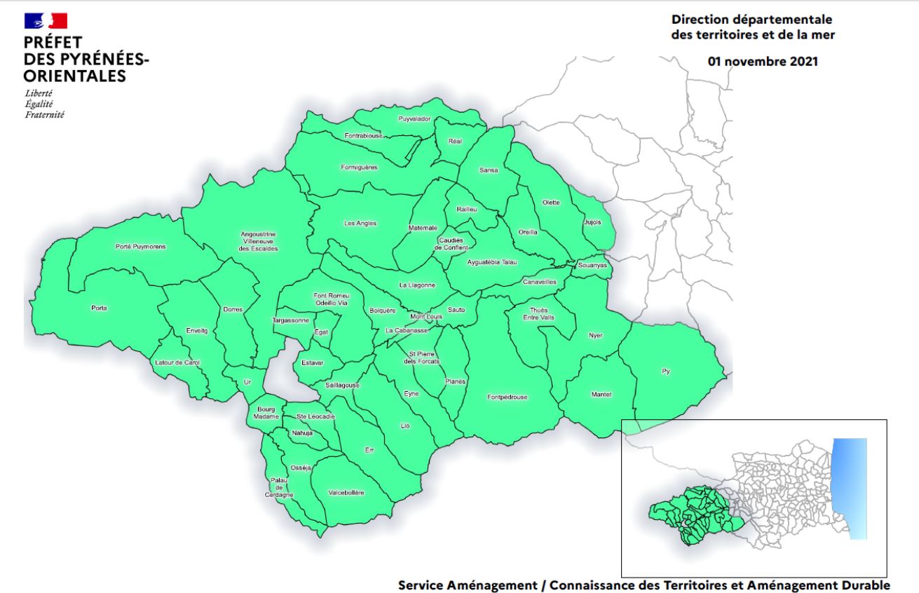 Des équipements obligatoires dans 48 communes de la zone montagne à partir  du 1er novembre 2021. - Octobre - Année 2021 - Communiqué de presse -  Actualités - Les services de l'État dans les Pyrénées-Orientales